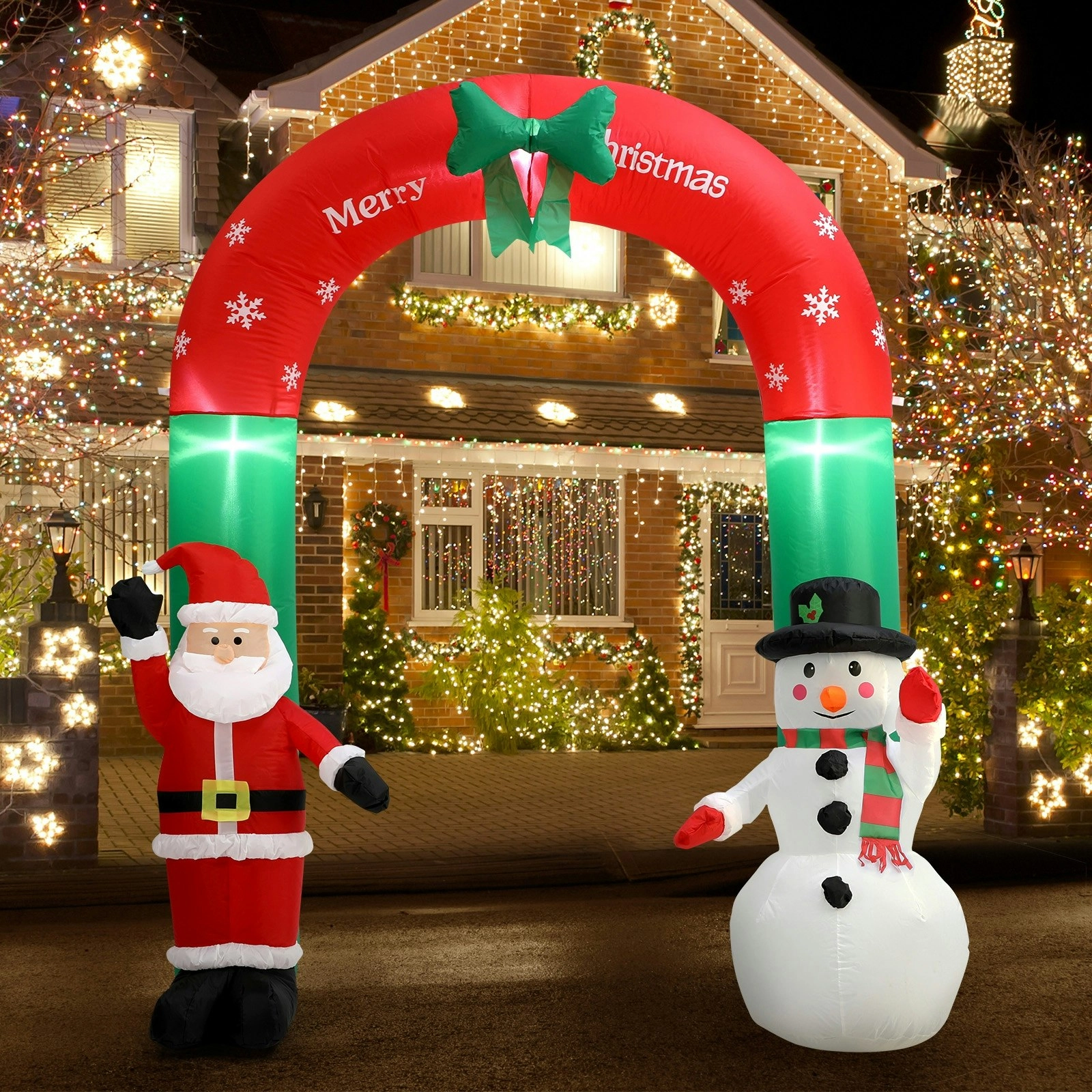 Mazam 2.4M Christmas Inflatable Archway Xmas LED Lights Outdoor Decoration