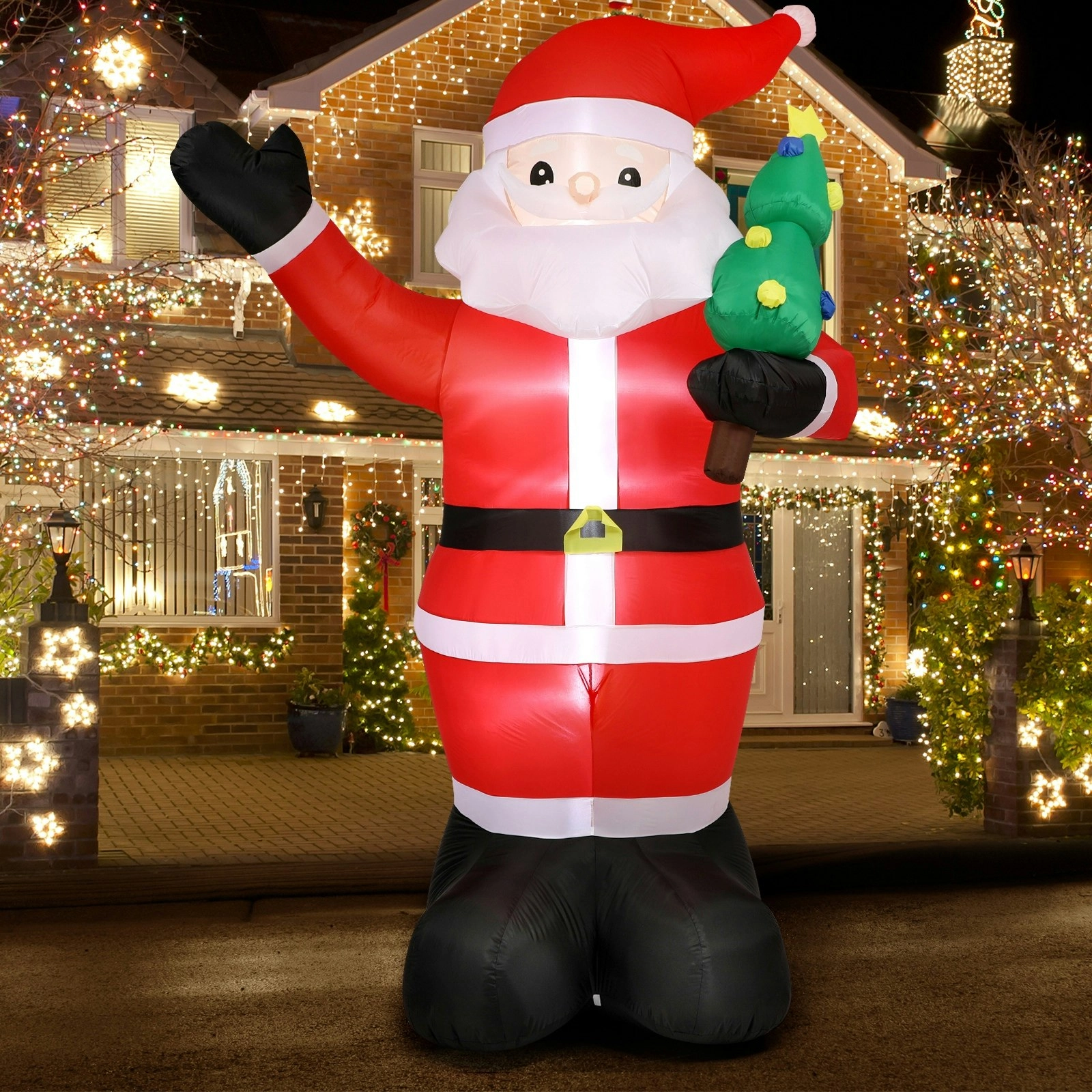 Mazam 2PCS 3.6M Christmas Inflatable Santa Xmas LED Lights Outdoor Decoration