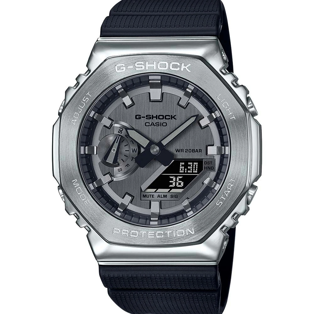 G-Shock GM2100-1A Metal Covered Silver 'CasiOak'