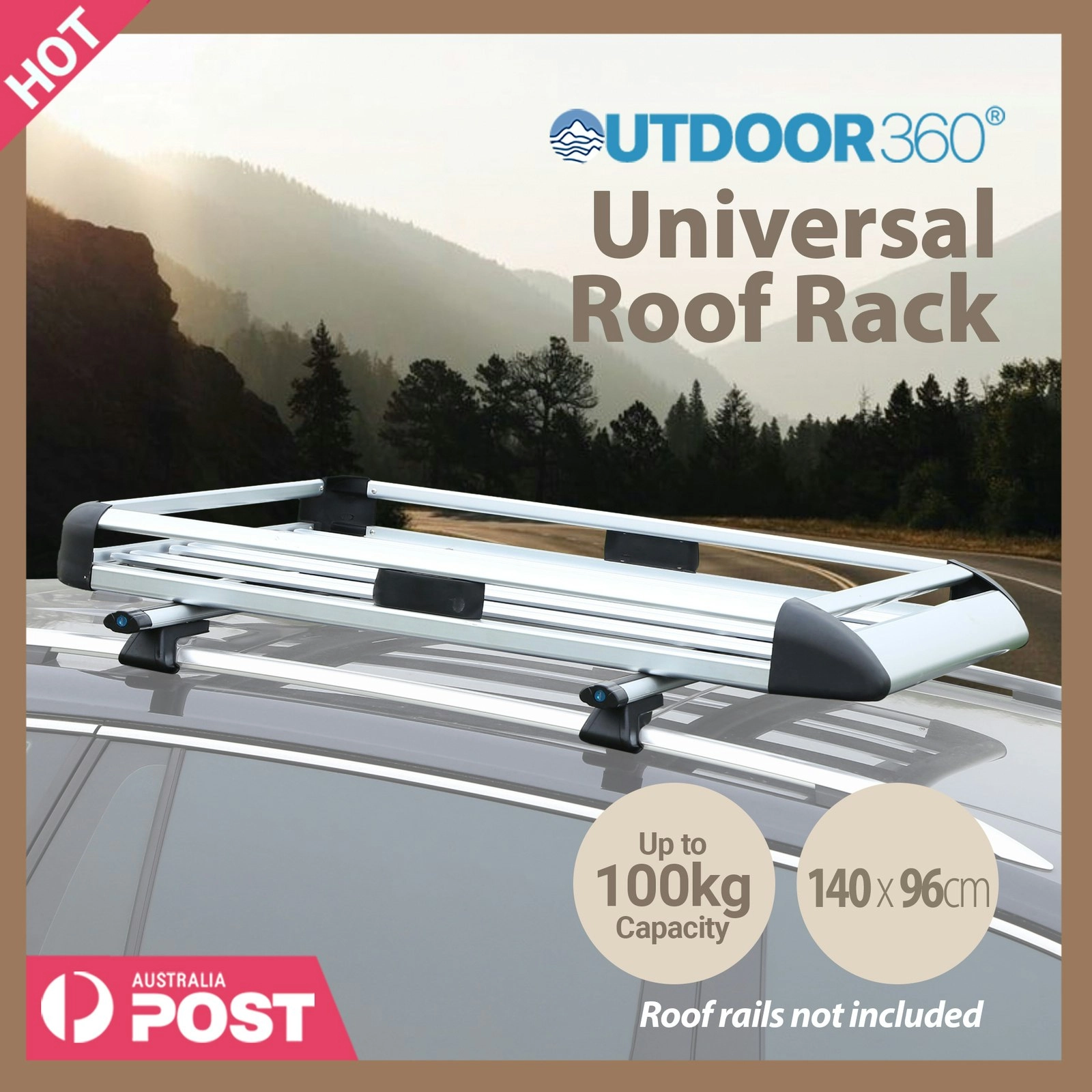 140 x 96cm Universal Car Roof Rack Cross Bars Basket Luggage Carrier Steel Vehicle Cargo