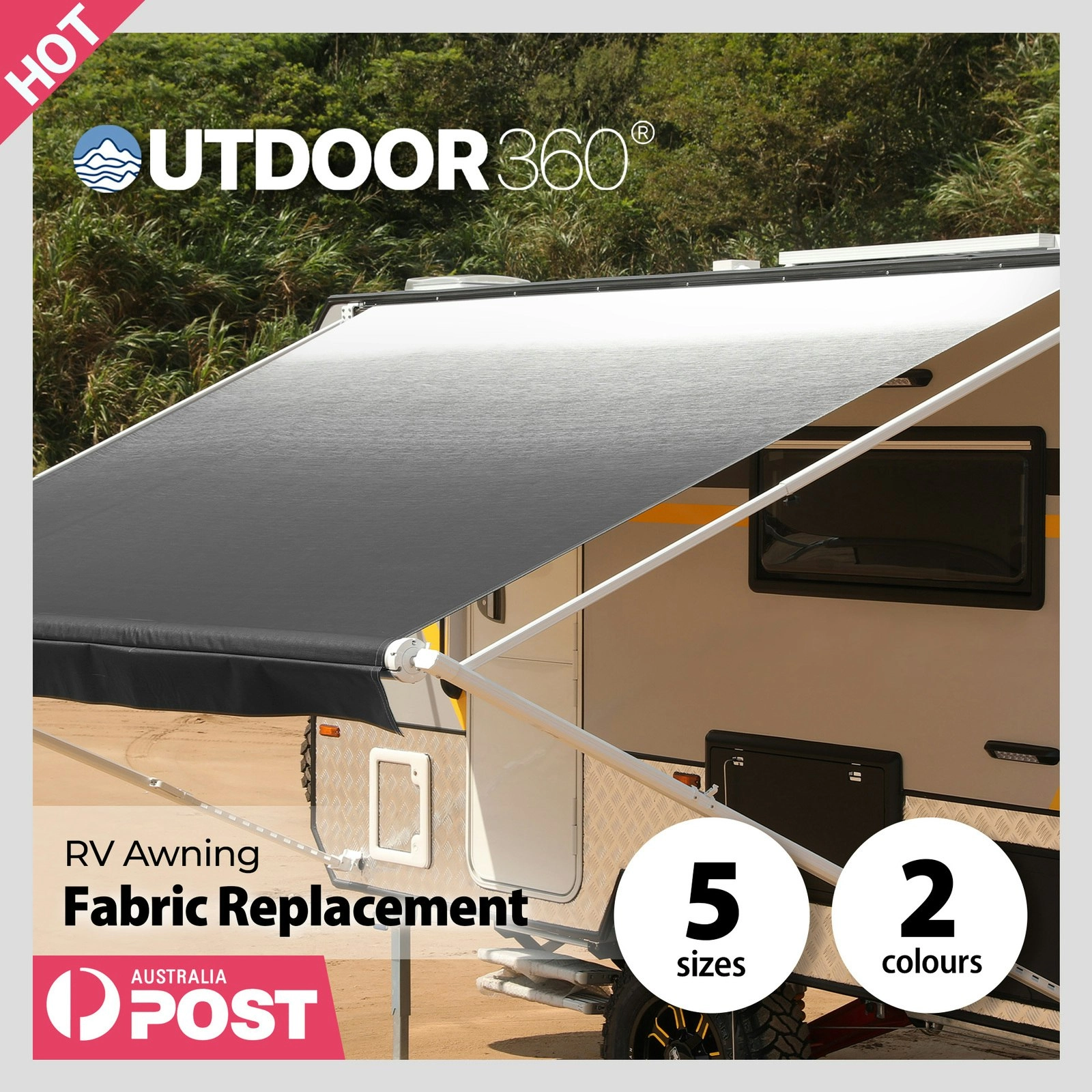 Premium Caravan Roll Out Awning RV Replacement Vinyl Fabric 10/11/12/13/14ft