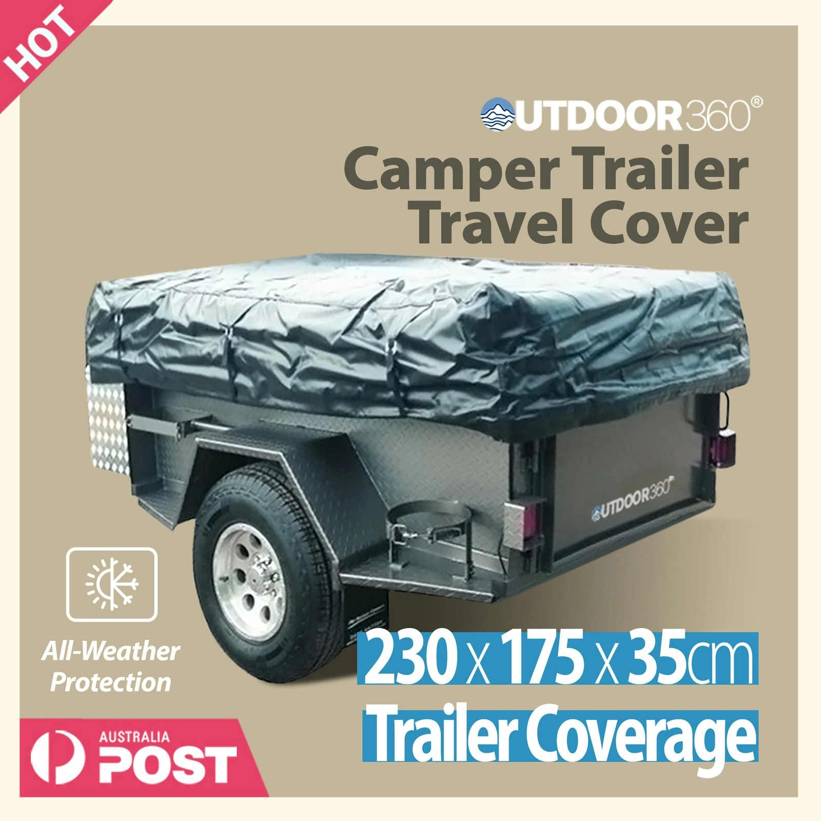 Outdoor360 PVC Travel Covers For Camper Trailer Tent, Fit For Approx. 2.3x1.75M Bed Base, New Upgrade