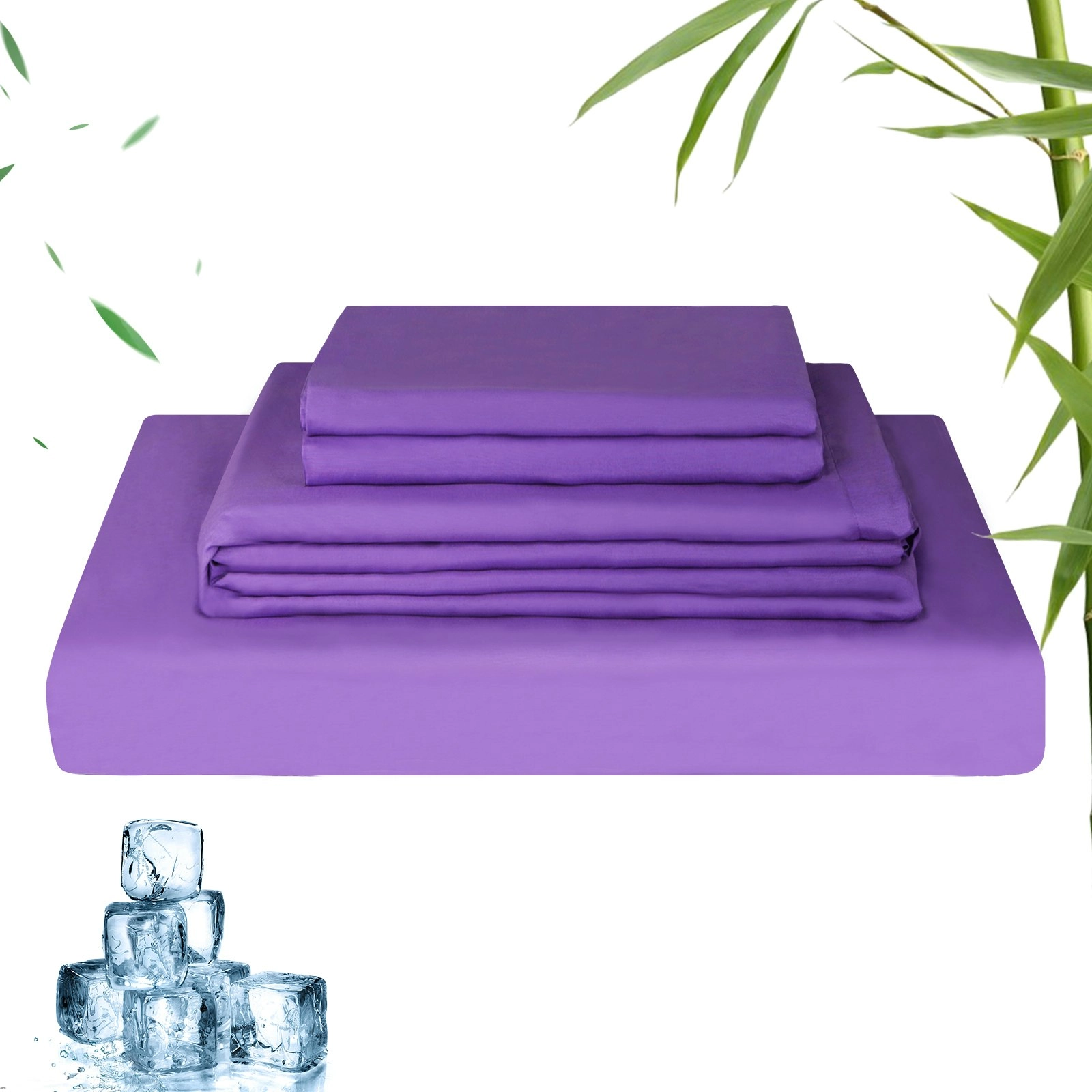 Linenova 2000TC Cooling Bamboo Blend Sheet Set - Purple,5 Sizes