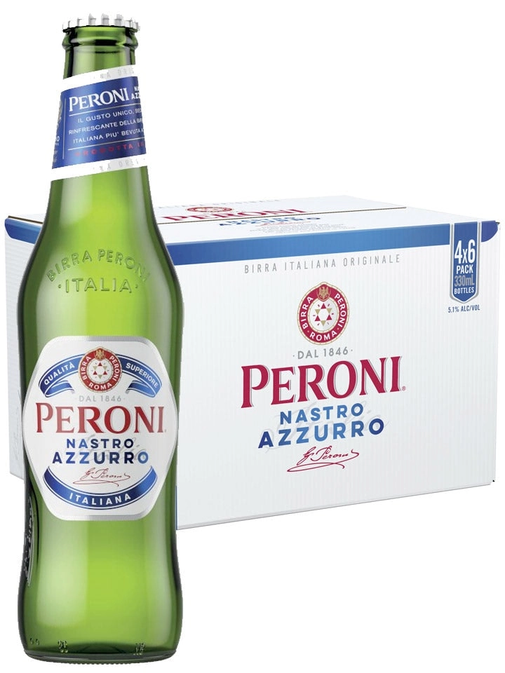 Peroni Nastro Azzurro Imported From Italy Beer Case 24 X Pack 330ml Bottles