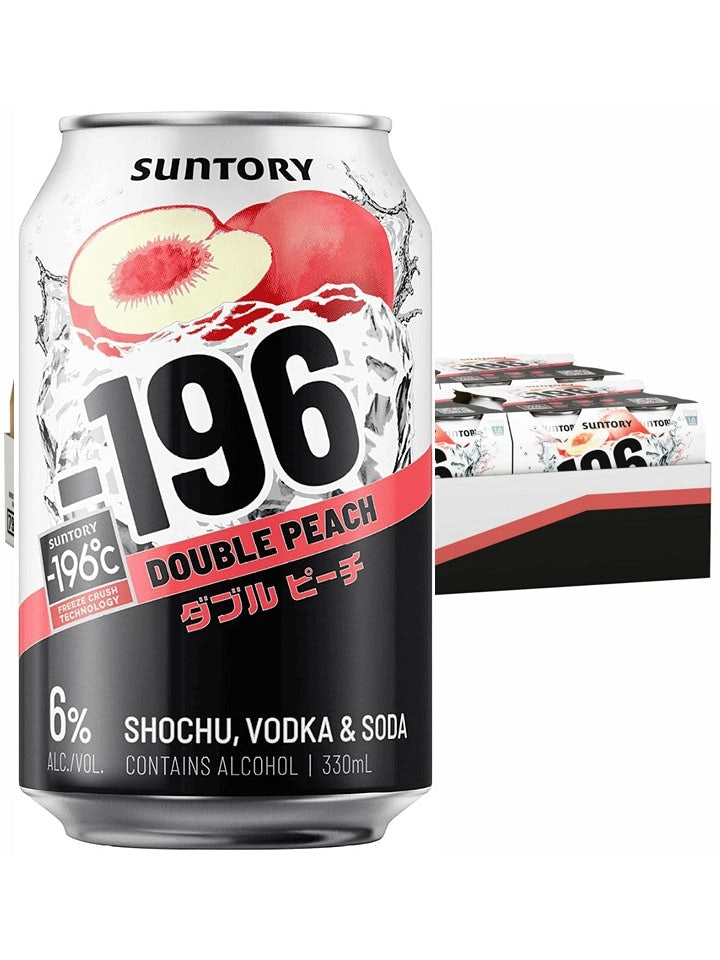 Suntory - 196 Double Peach Shochu, Vodka & Soda 24 X 330ml Cans