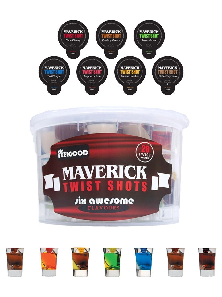 Maverick Twist Shots Bucket Liqueur 28 X 25ml Shots