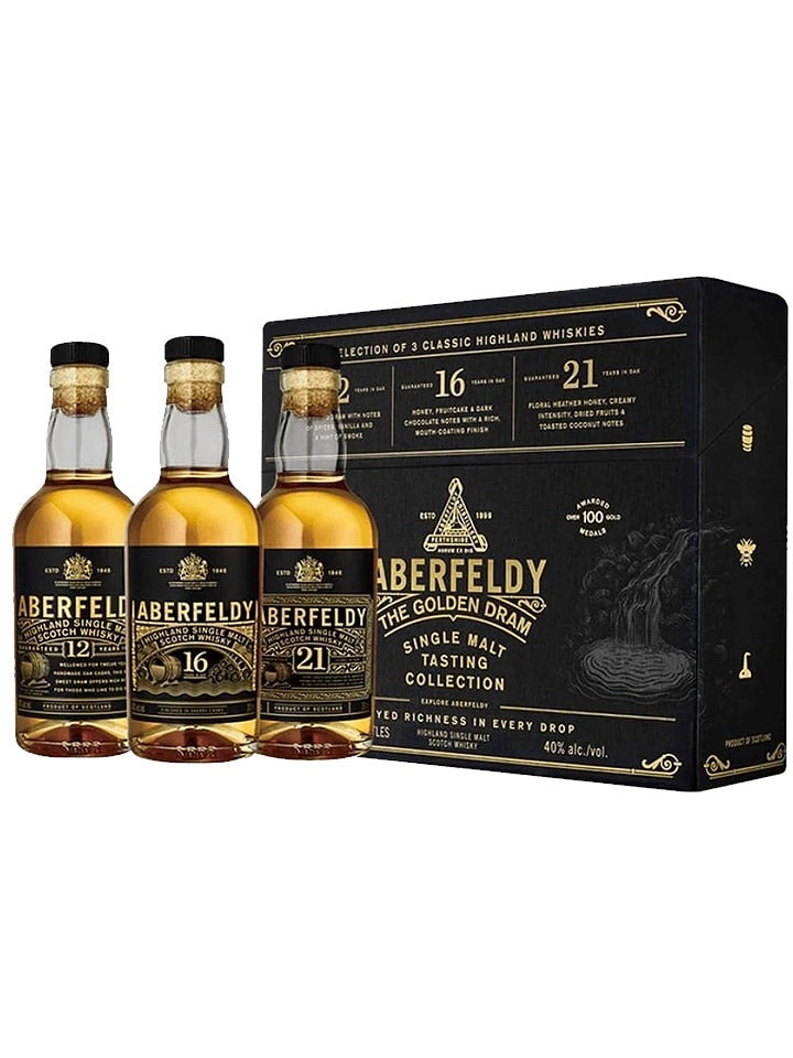 Aberfeldy Tasting Collection 12/16/21 Year Old Single Malt Scotch Whisky 3 X 200ml