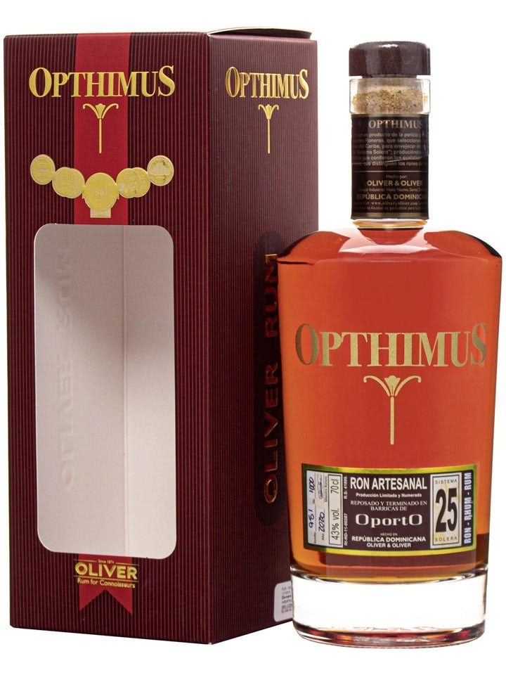 Opthimus 25 Year Old Oporto Port Finish Dominican Republic Rum 700ml