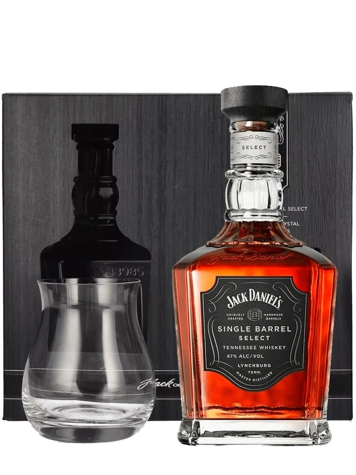 Jack Daniels Single Barrel Select 47% Abv + Glencairn Crystal Snifter Glass Pack Tennessee Whiskey 700ml