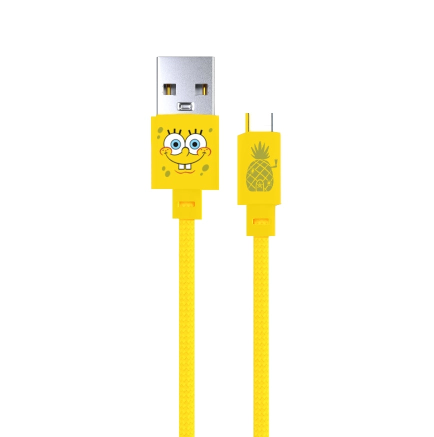 SpongeBob 1M USB-C to USB-A Fast Charge Cable - Nickelodeon