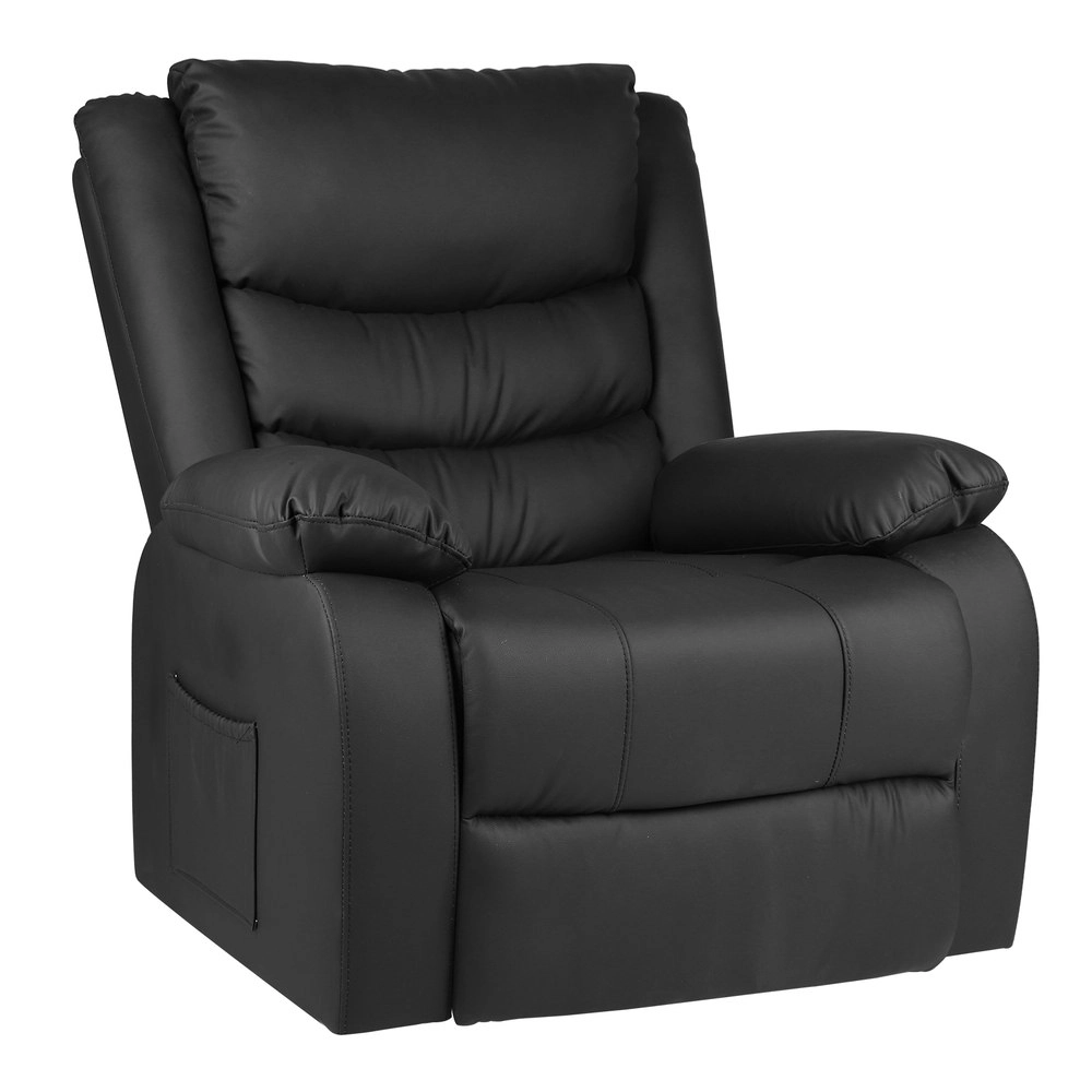 Alfordson Recliner Chair Armchair Lounge Sofa Padded Single Couch Leather Black