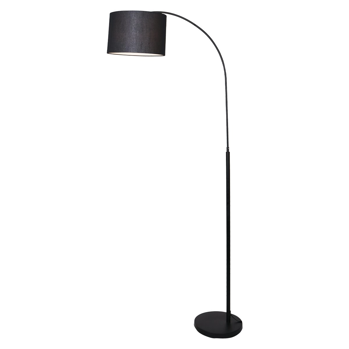 Sarantino Metal Arc Arm Floor Lamp Shade Black