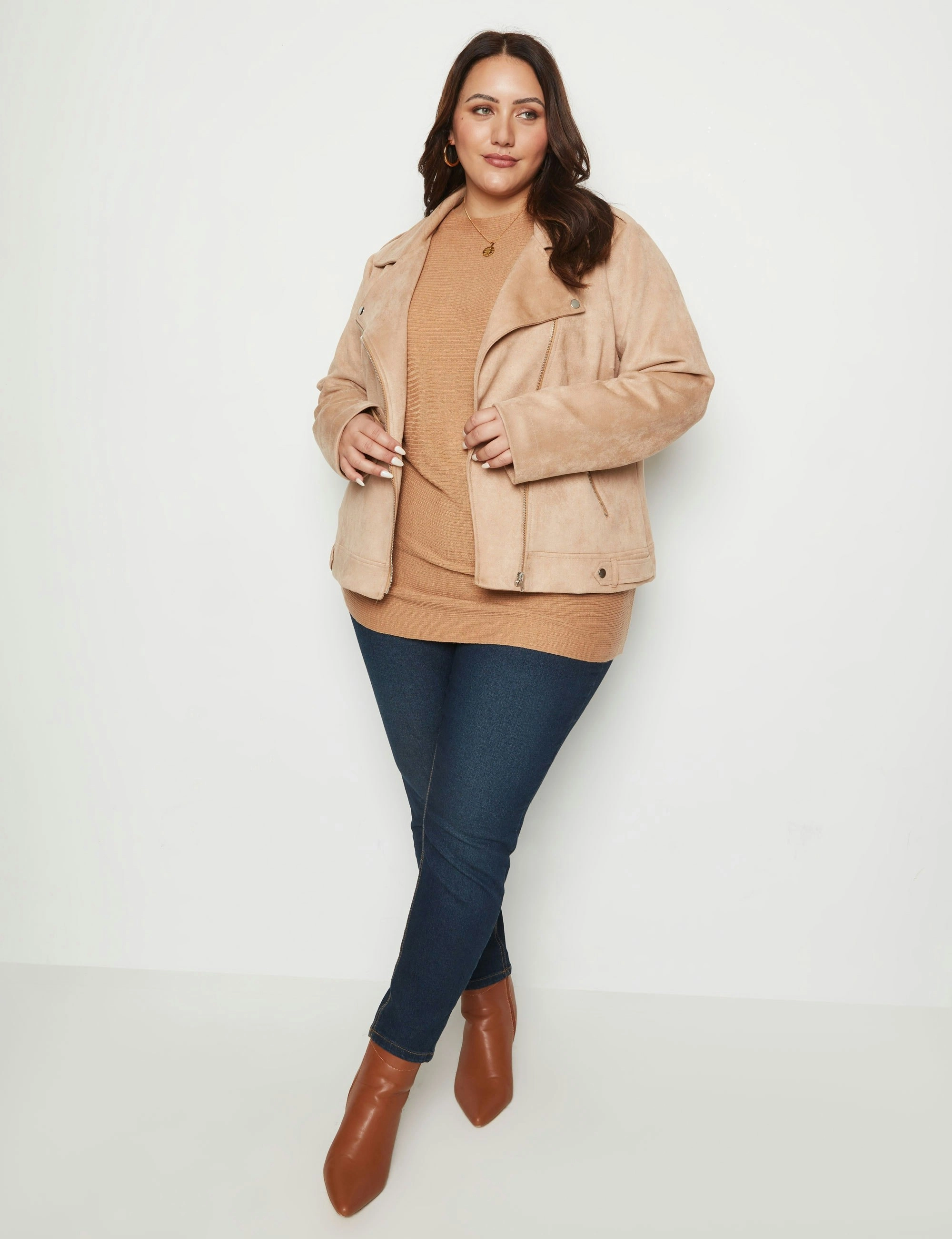 beme Long Sleeve Boat Neck Jumer (Tan)