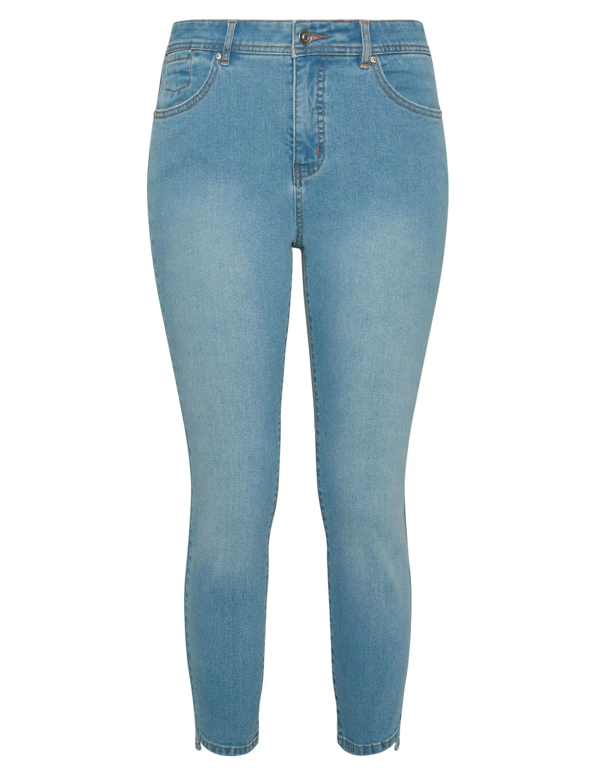 Rockmans Full Length Step Hem Skinny Leg Jeans