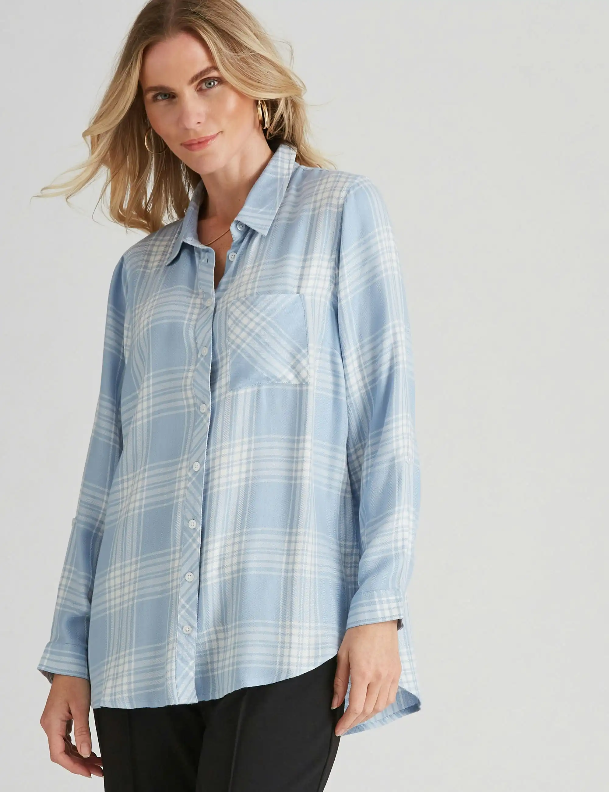 Millers Tured Twill Check Shirt (Blue)