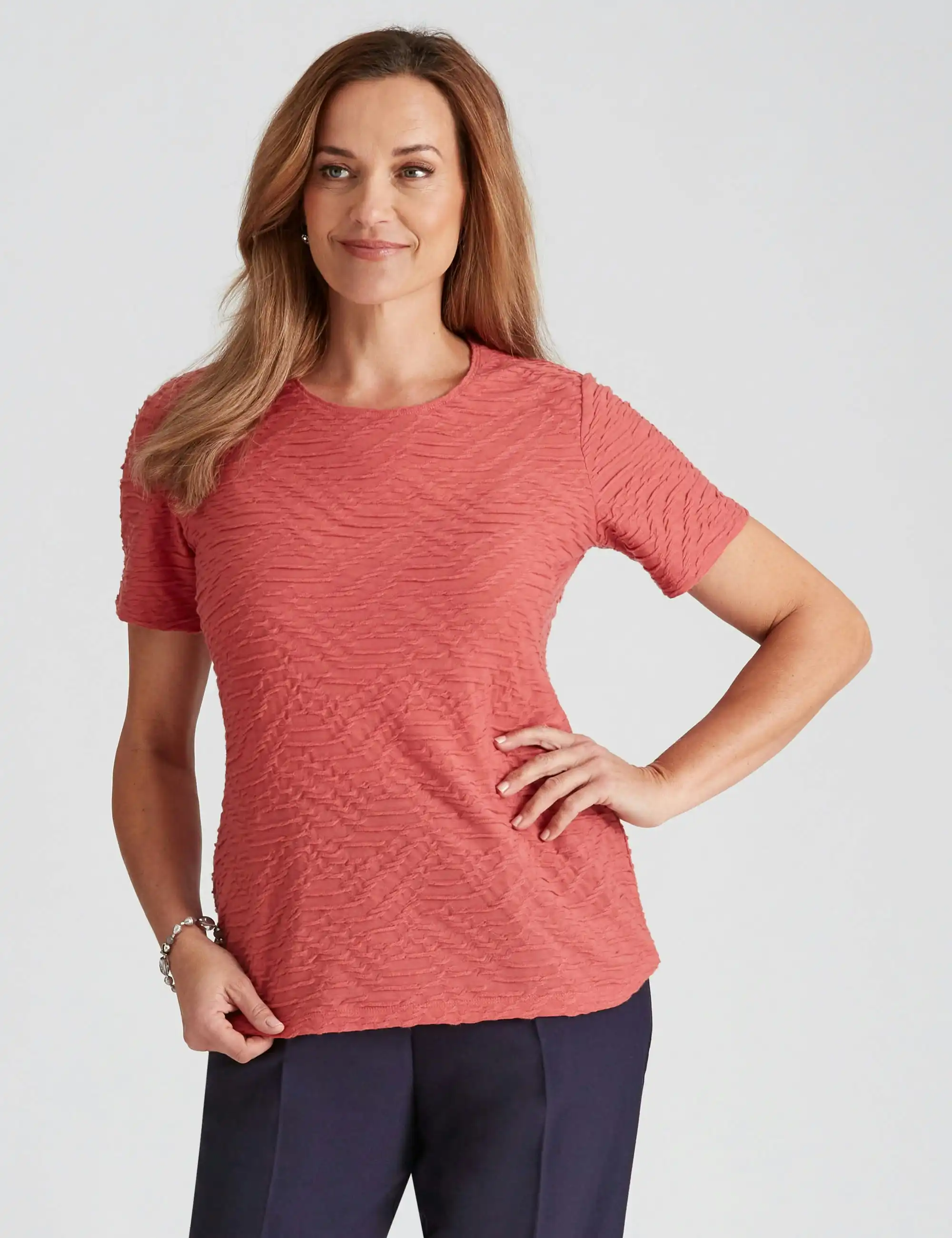 Millers Short Sleeve Tured Scoop Neck Top