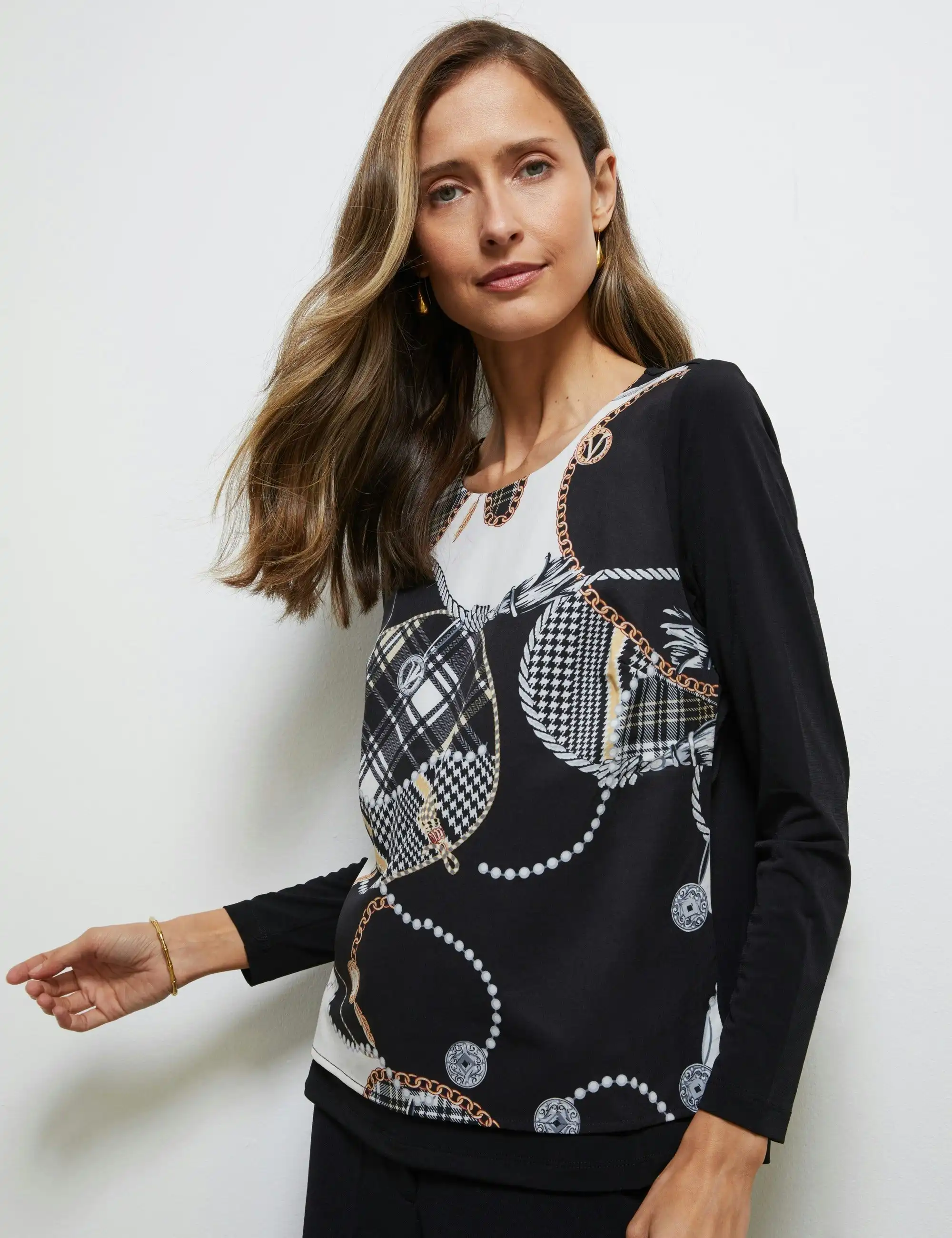 Noni B Chain Print Knitwear Top