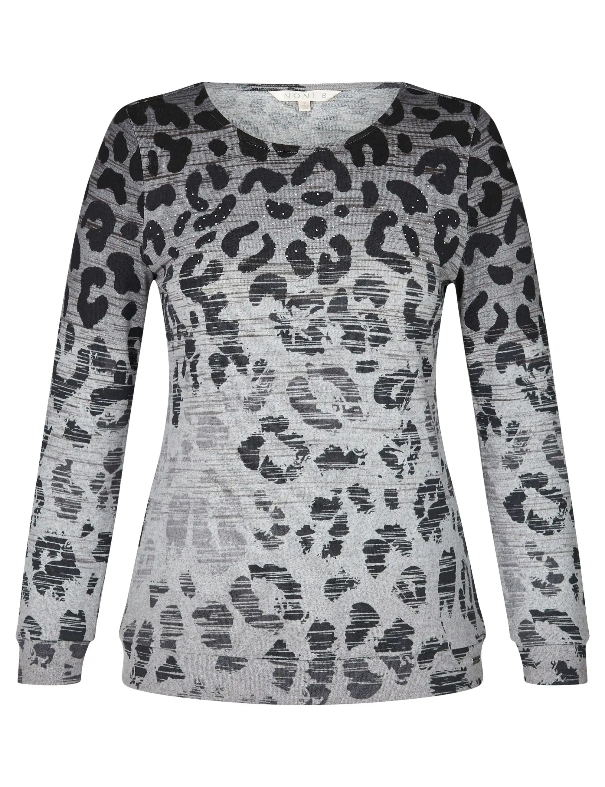 Noni B Knitwear Animal Print Top