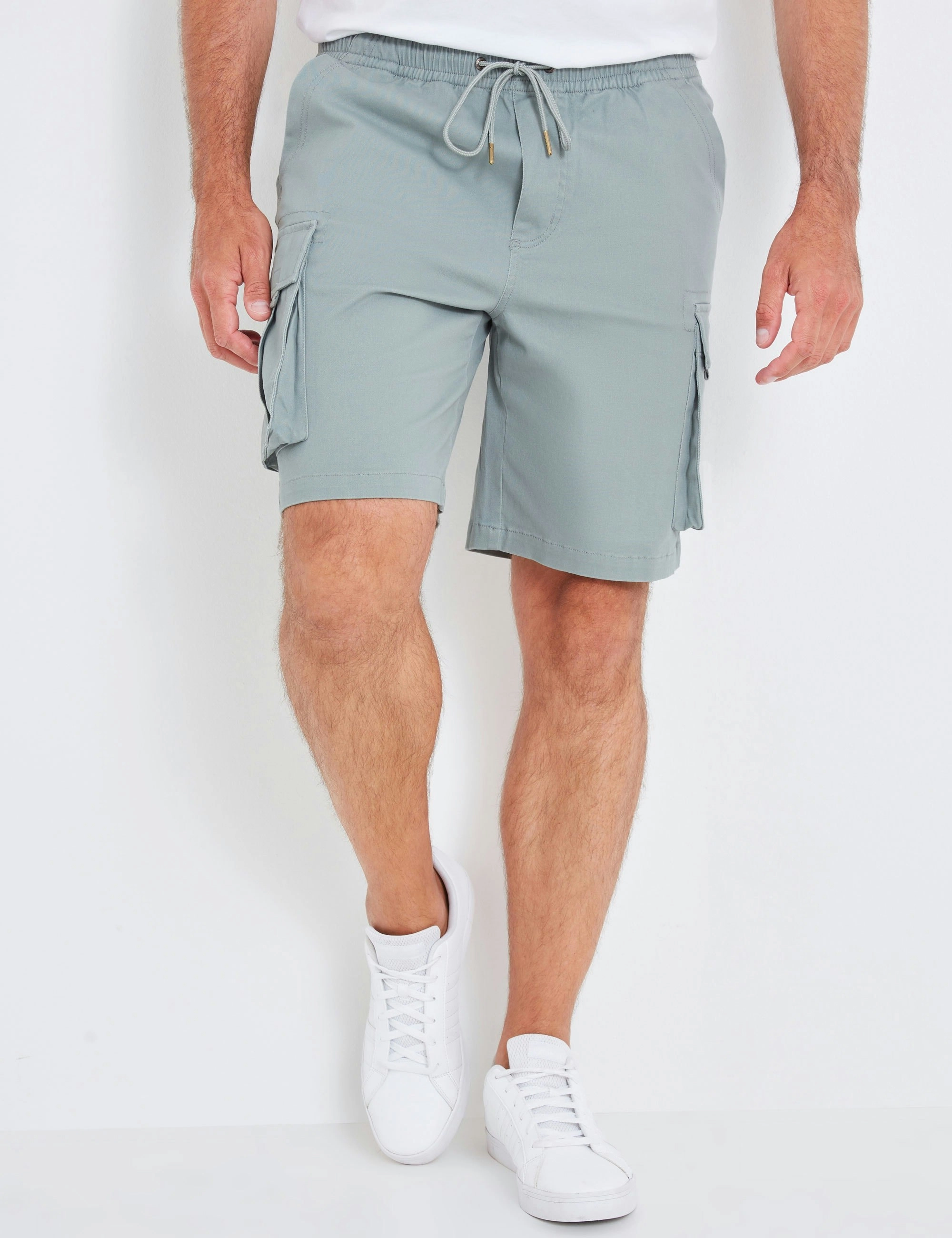 Rivers Elastic Waist Cargo Shorts (Light Military)