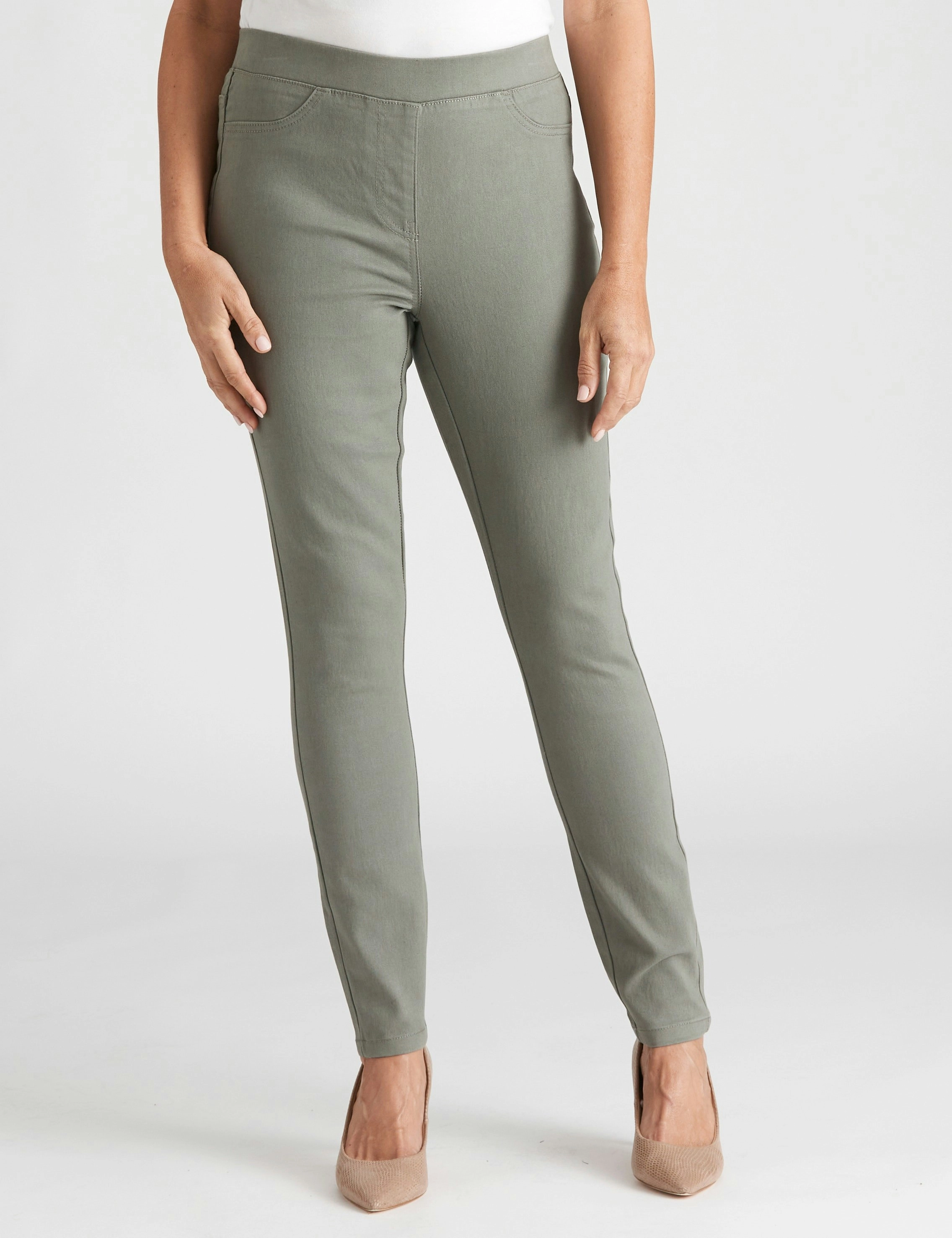 Millers Full Length Hi Rise Coloured Jeggings (Moss Green)