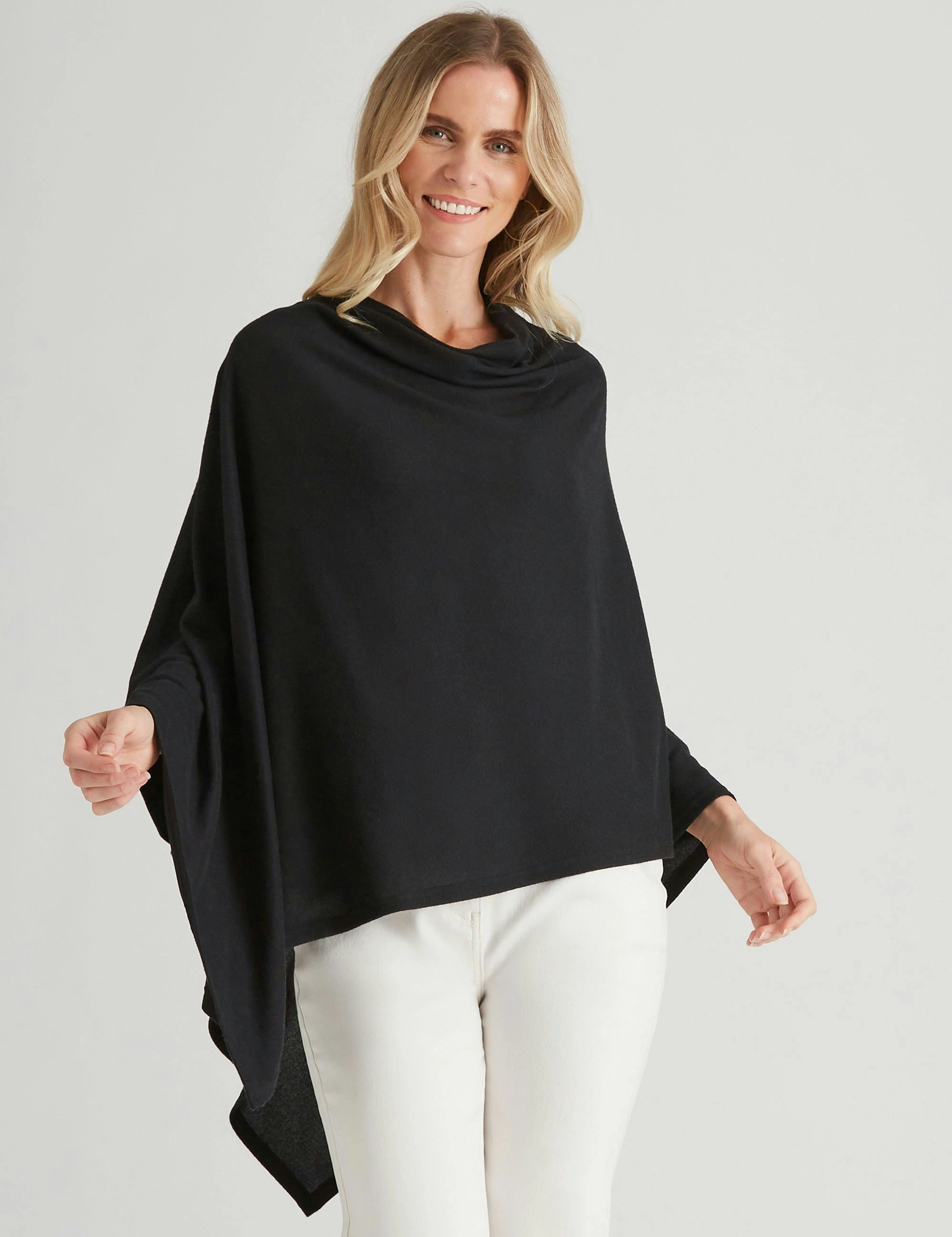 Millers Brushed Poncho (Black)