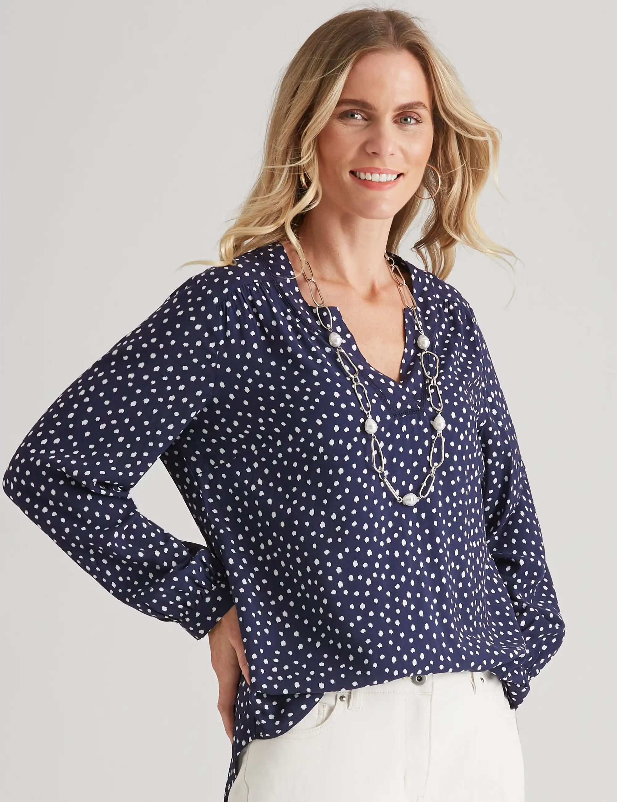 Millers V Neck Printed Rayon Top