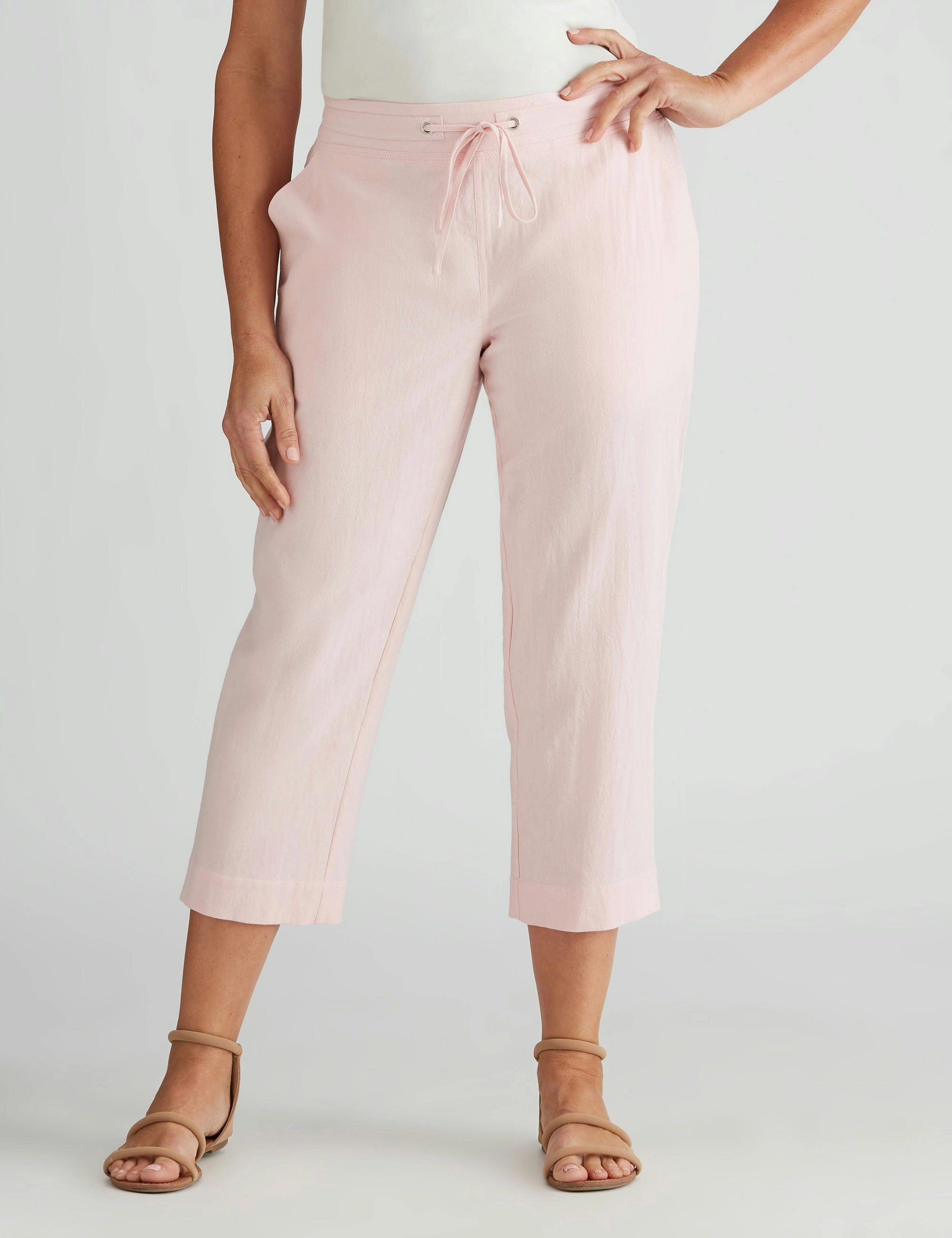 Millers Crop Fashion Cotton Washer Pants (Pink Blush)