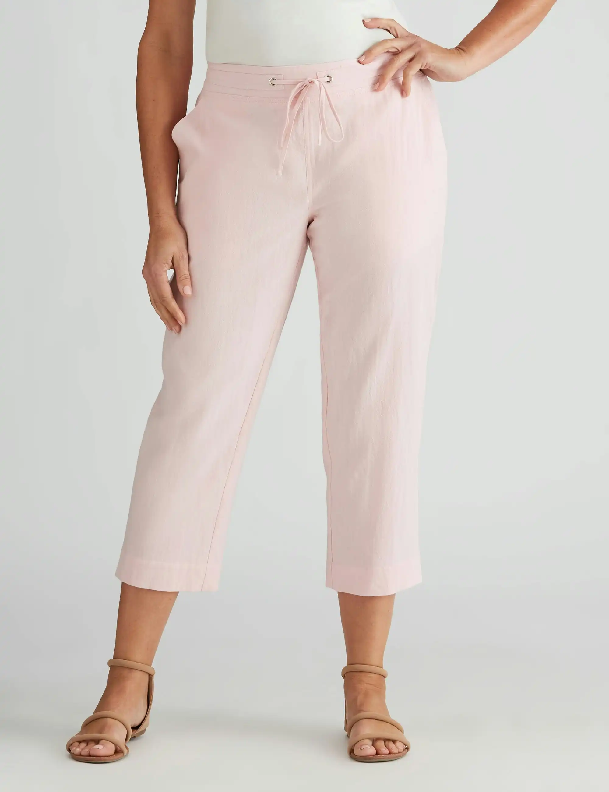Millers Crop Fashion Cotton Washer Pants (Pink Blush)