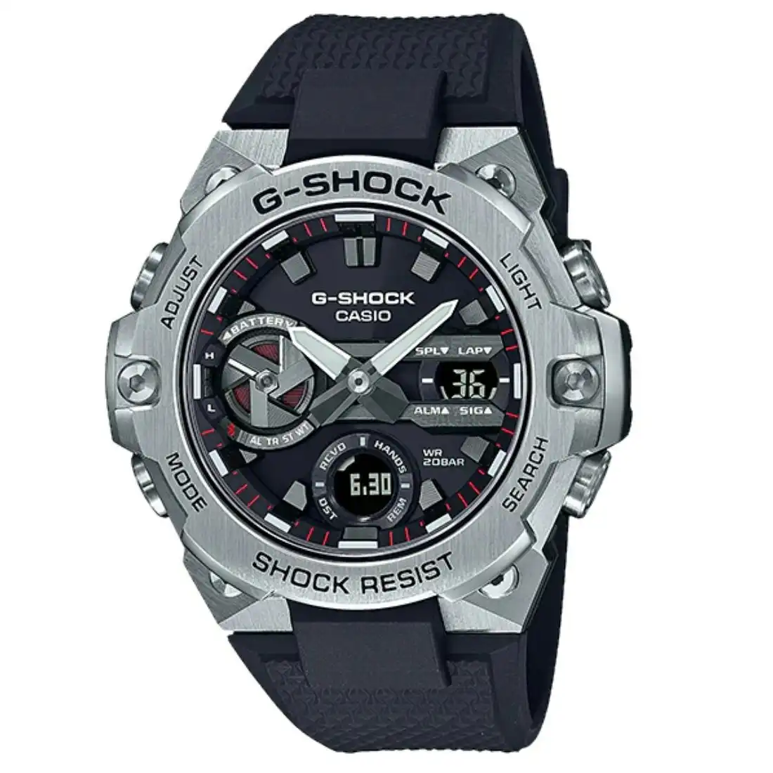Casio G Shock G Steel Silver and Black Watch GST-B400-1ADR