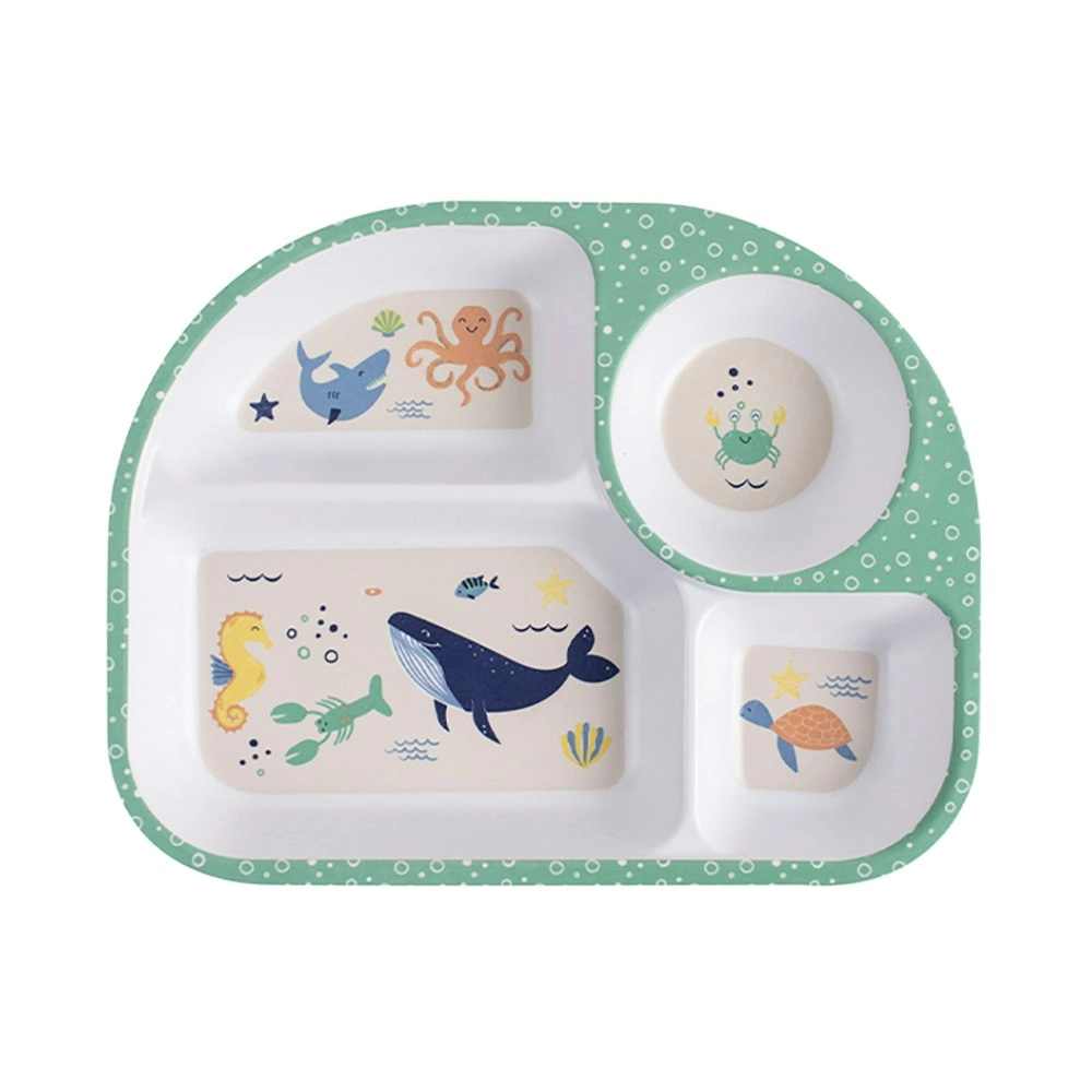 Ladelle 27cm Ocean Melamine Divided Food Tray Kids/Children Feeding Plate Green