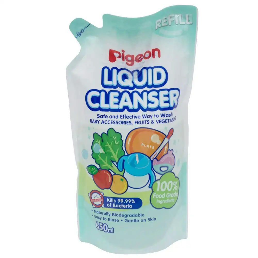 PIGEON 650ml Liquid Cleanser Refill Baby Soap Teat/Bottles/Toys/Fruit/Vegetables