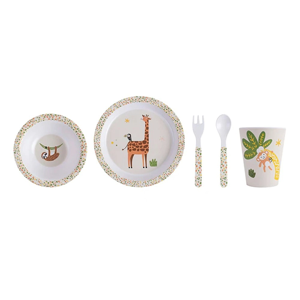 Ladelle Jungle Kids Melamine Dinner/Food Set w/ Plate/Bowl/Cutlery/Tumbler