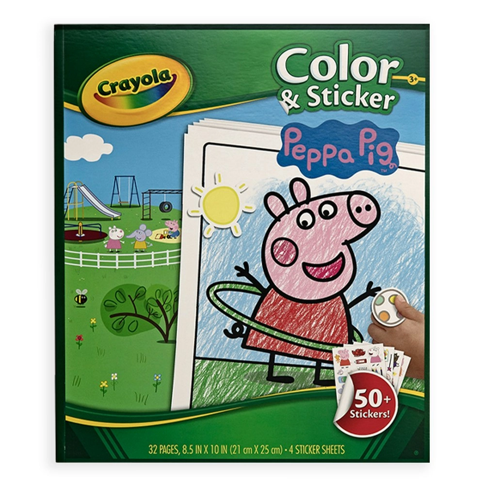 32pg Crayola Peppa Pig Colour Sticker Activity Picture Book Kids/Children 3y+