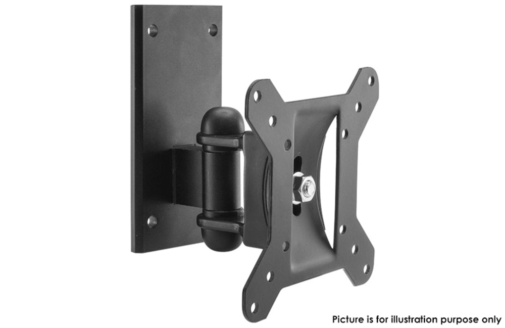 LCD LED TV Swivel & Tilt Single Stud Wall Mount Bracket 15-24" Up To 20Kg Black