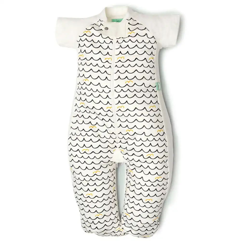Ergo Pouch Organic/Cotton Baby/Infant Sleep Suit Bag 2-12m 1.0 TOG Waves White