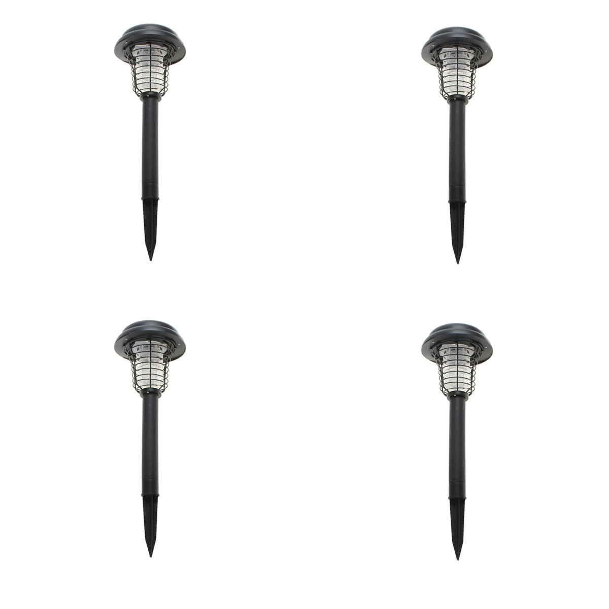 Lenoxx Wireless Solar-Powered Mosquito Killer Lamp (4-Piece, Black)