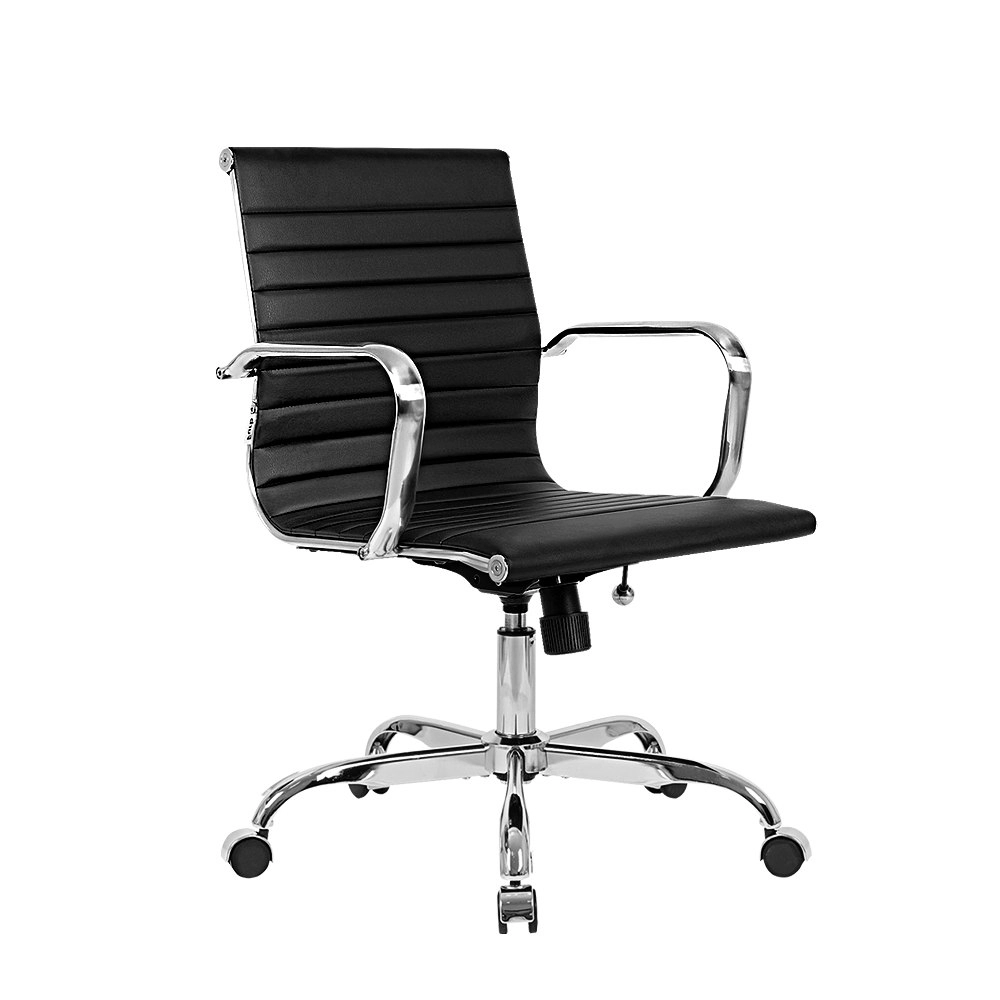 Furb Office Chair Executive Mid-Back Computer PU Leather Seat Work Study Bk Svr Eames Replica