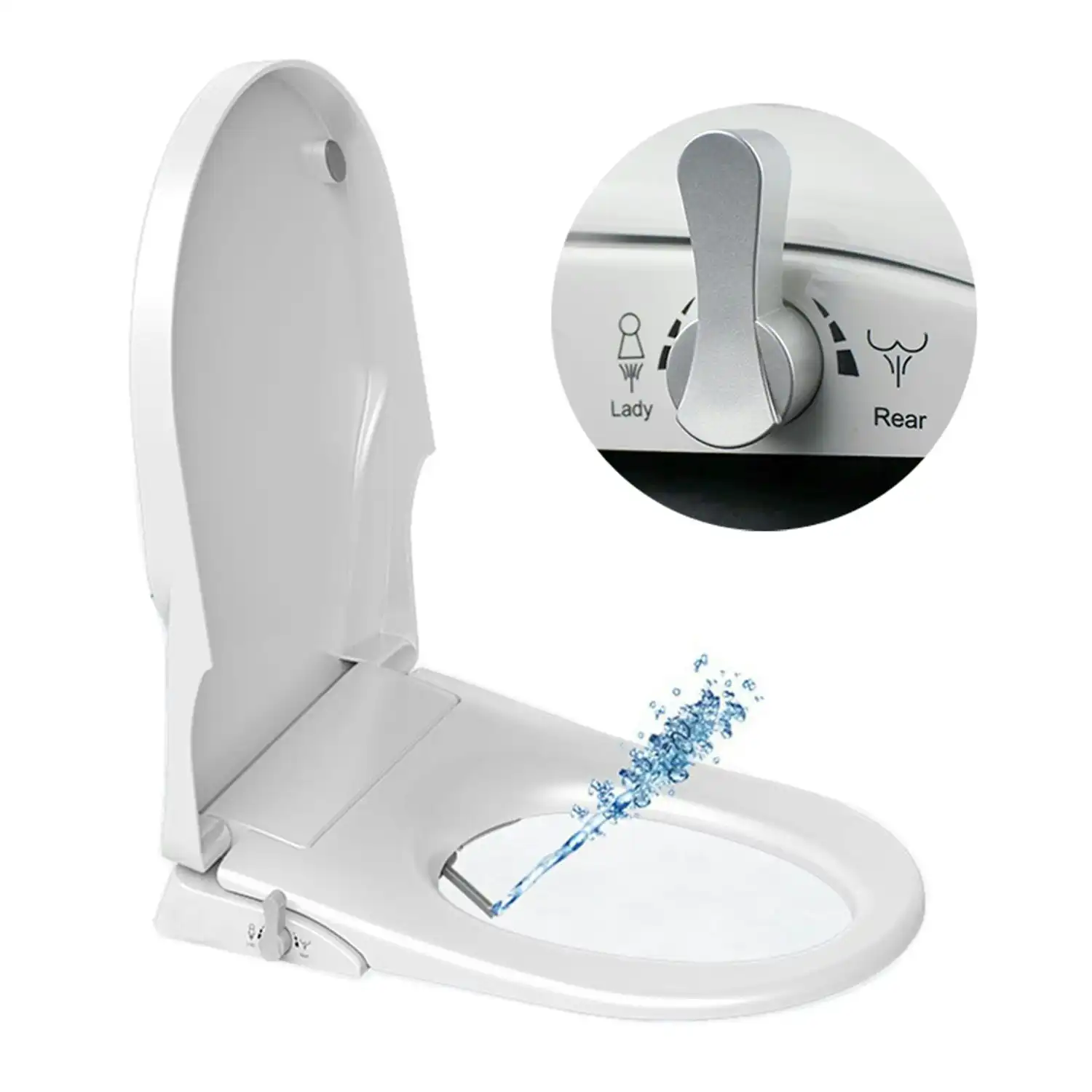Simplus Non Electric Bidet Toilet Seat Cover D Shape Paper Saving Bathroom Washlet Spray Water Wash