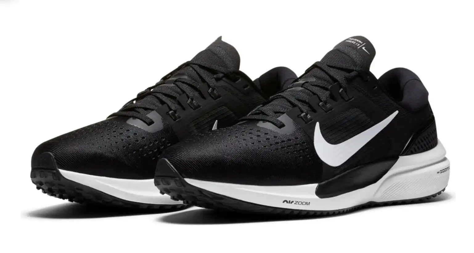 Nike Mens Air Zoom Vomero 15 Running Shoes Training Low Top Sneaker - Black/White