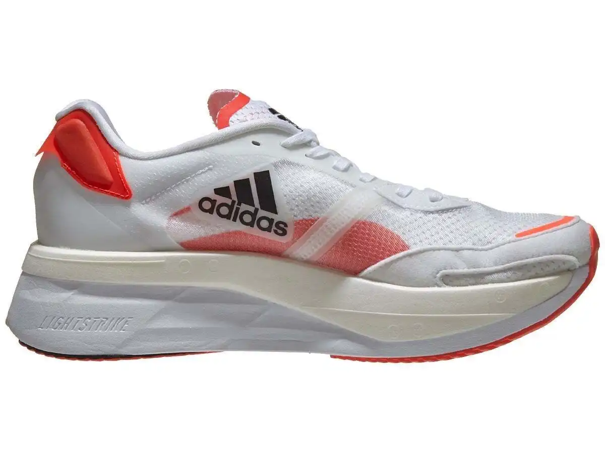 Adidas Mens Adizero Boston 10 Shoes Runners Sneakers - White/Black/Red