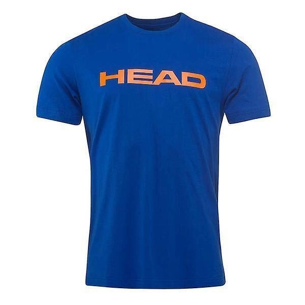 Head Mens Ivan Tee Short Sleeve T-Shirt Tennis Sport 100% Cotton - Royal Blue/Orange