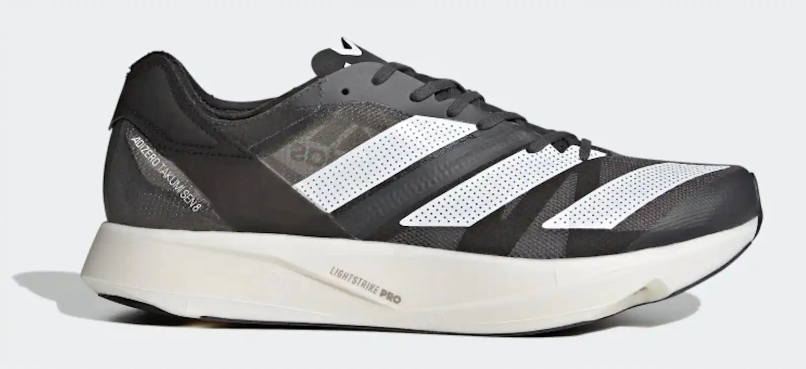 Adidas Mens Adizero Takumi Sen 8 Running Shoe - Grey Six/Cloud White/Core Black
