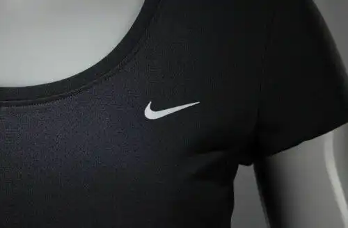 Nike Women's Dri-Fit Running Gym T-Shirt Top Short Sleeve - Black