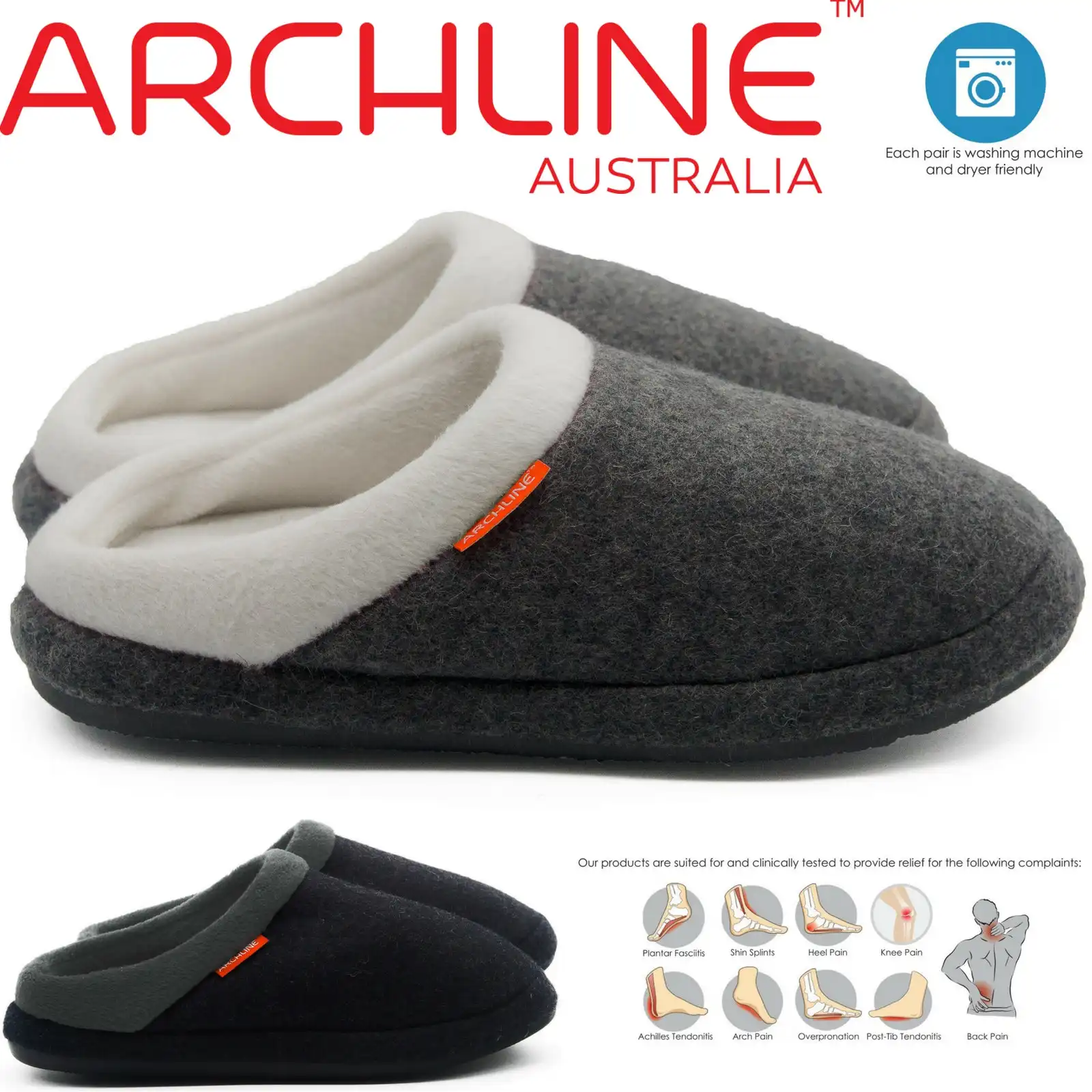 Archline Orthotic Slippers Slip On Arch Scuffs Medical Pain Relief Moccasins