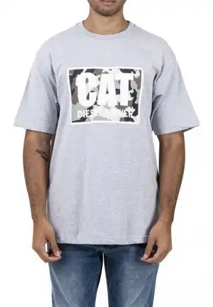Caterpillar Mens Diesel Power Tee Casual T-Shirt Top - Grey