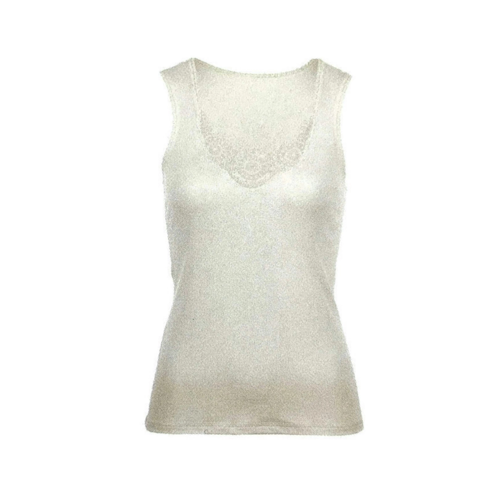 Merino Skins Ladies Dianthe Tank Top Thermal Merino Wool Rich Thermals - Natural