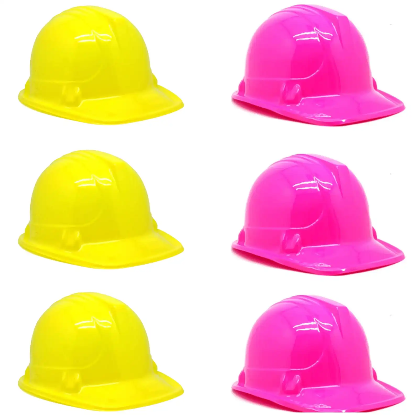 6x KIDS BUILDER HATS Construction Costume Party Helmet Safety Cap Childrens