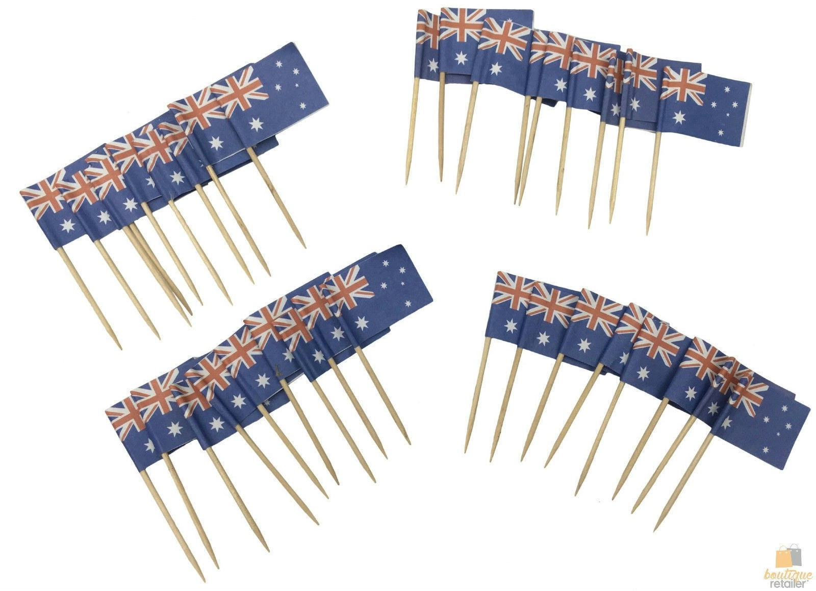 100pcs AUSTRALIA FLAG Food Picks Toppers Australia Day Aussie Party BULK Decor