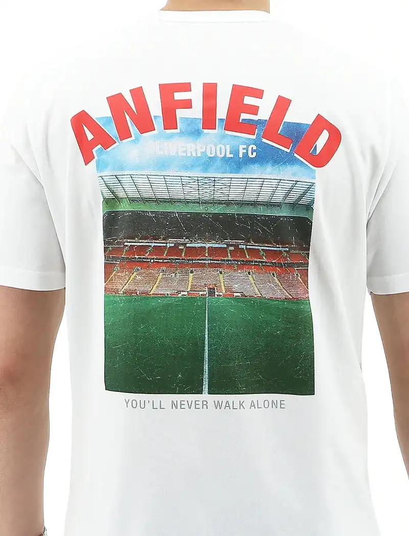 Liverpool FC Men's Crew T Shirt Tee Top Soccer Football - White Anfield