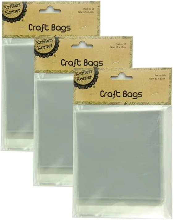 [3 X 40Pce] Krafters Korner Craft Bags (12 x 12Cm)